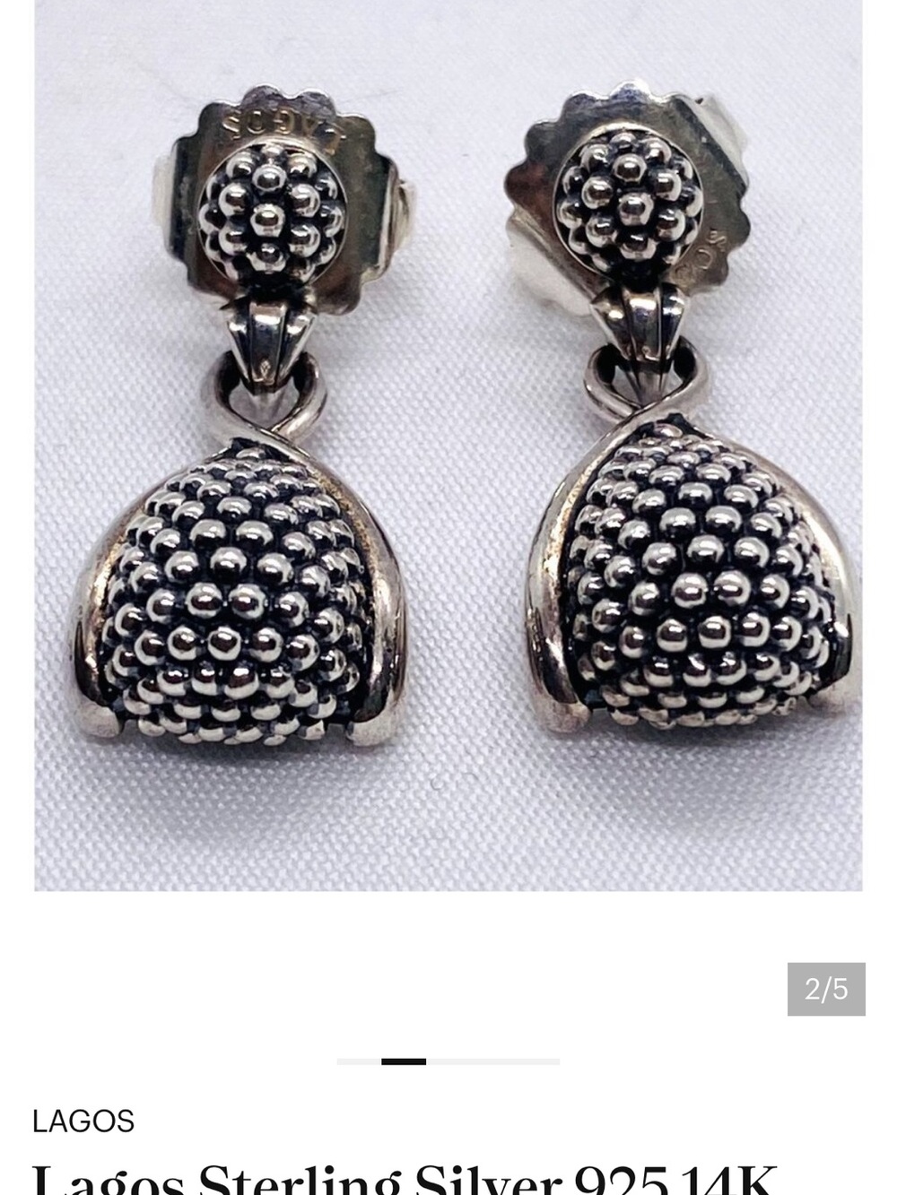 LAGOS Sterling Silver Beaded Drop Earrings - Silver